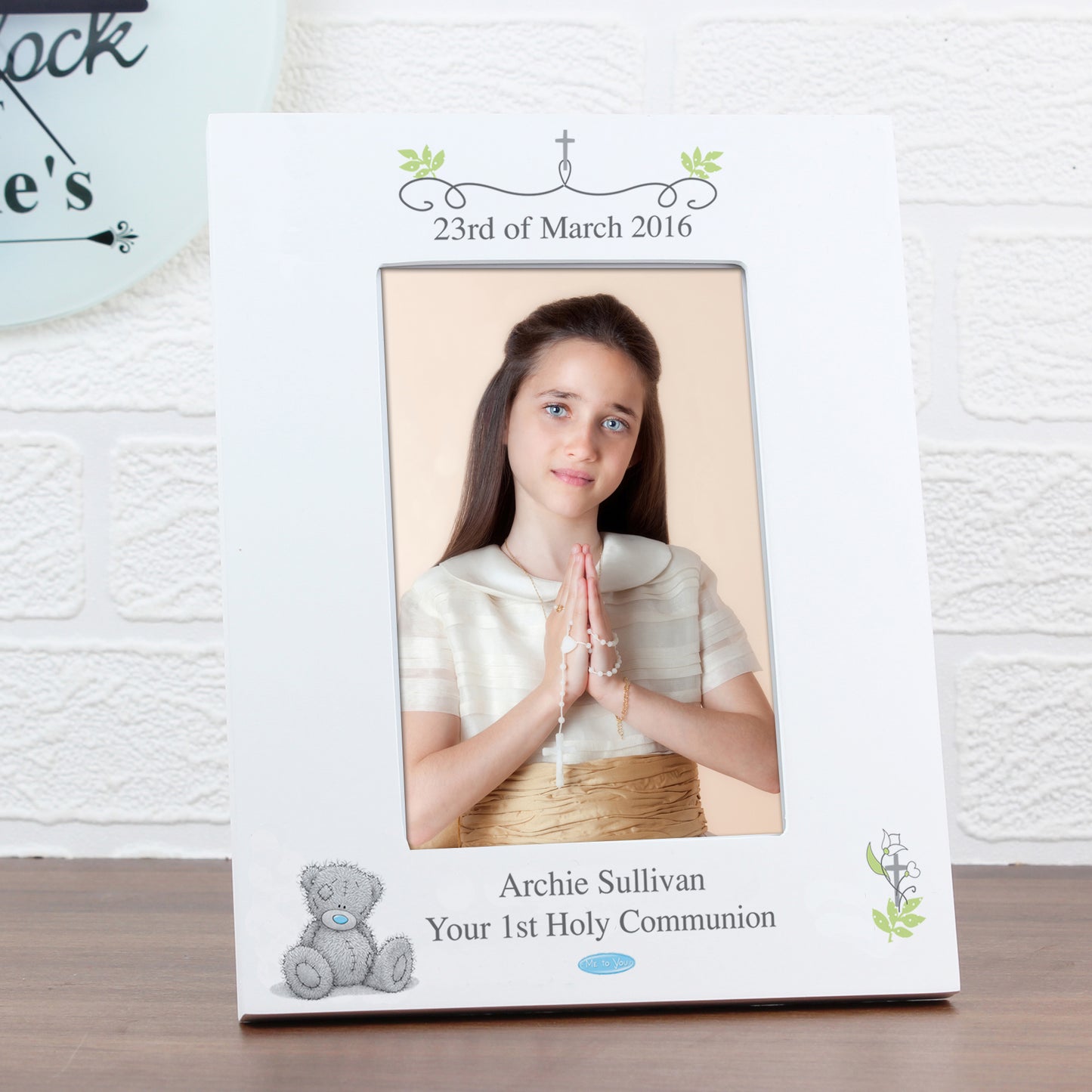 Personalised Me To You Religious Cross 4x6 Photo Frame