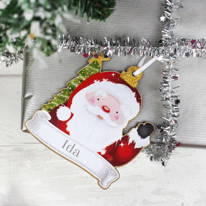 Personalised Set of Four Christmas Characters Wooden Decorations