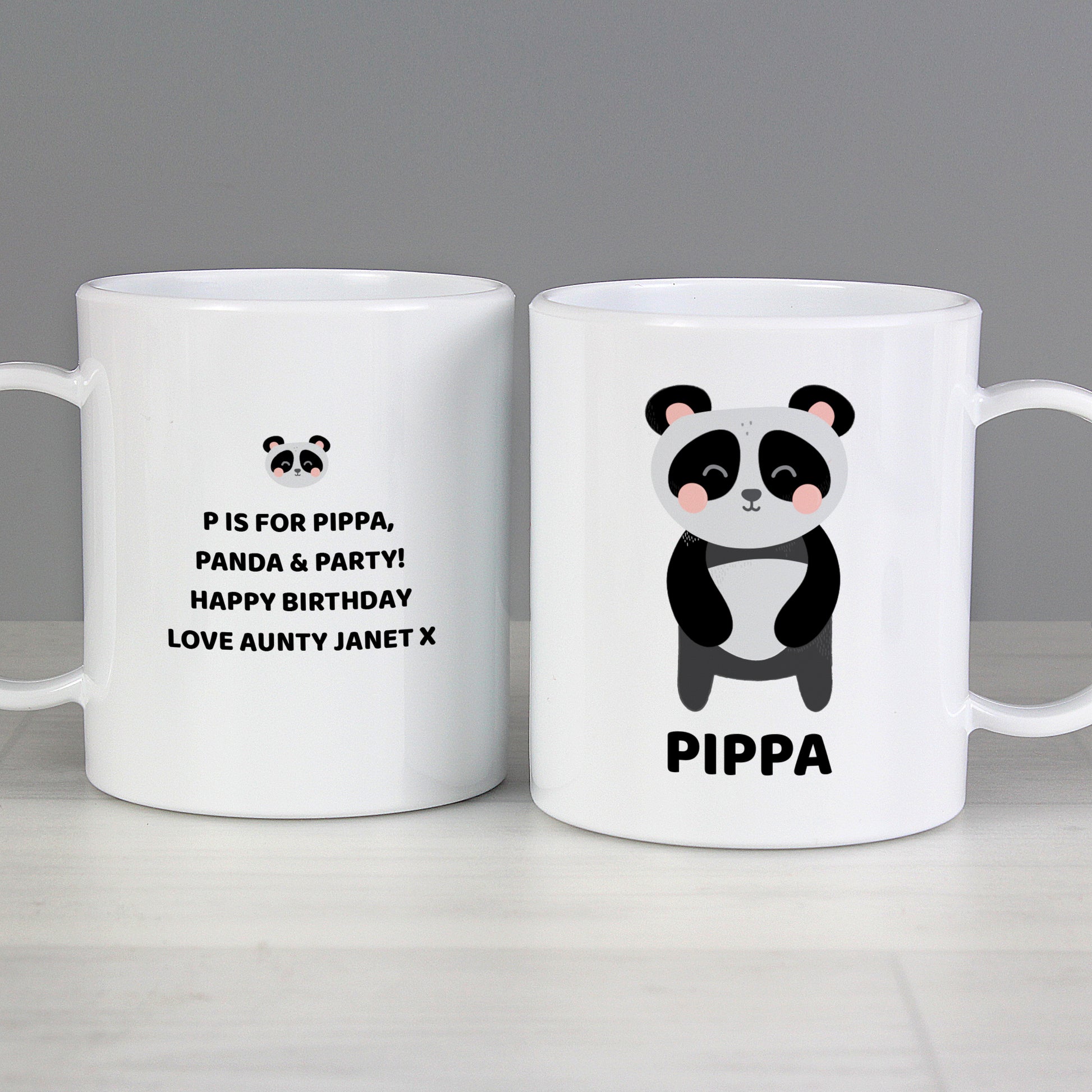 Personalised Panda Plastic Mug