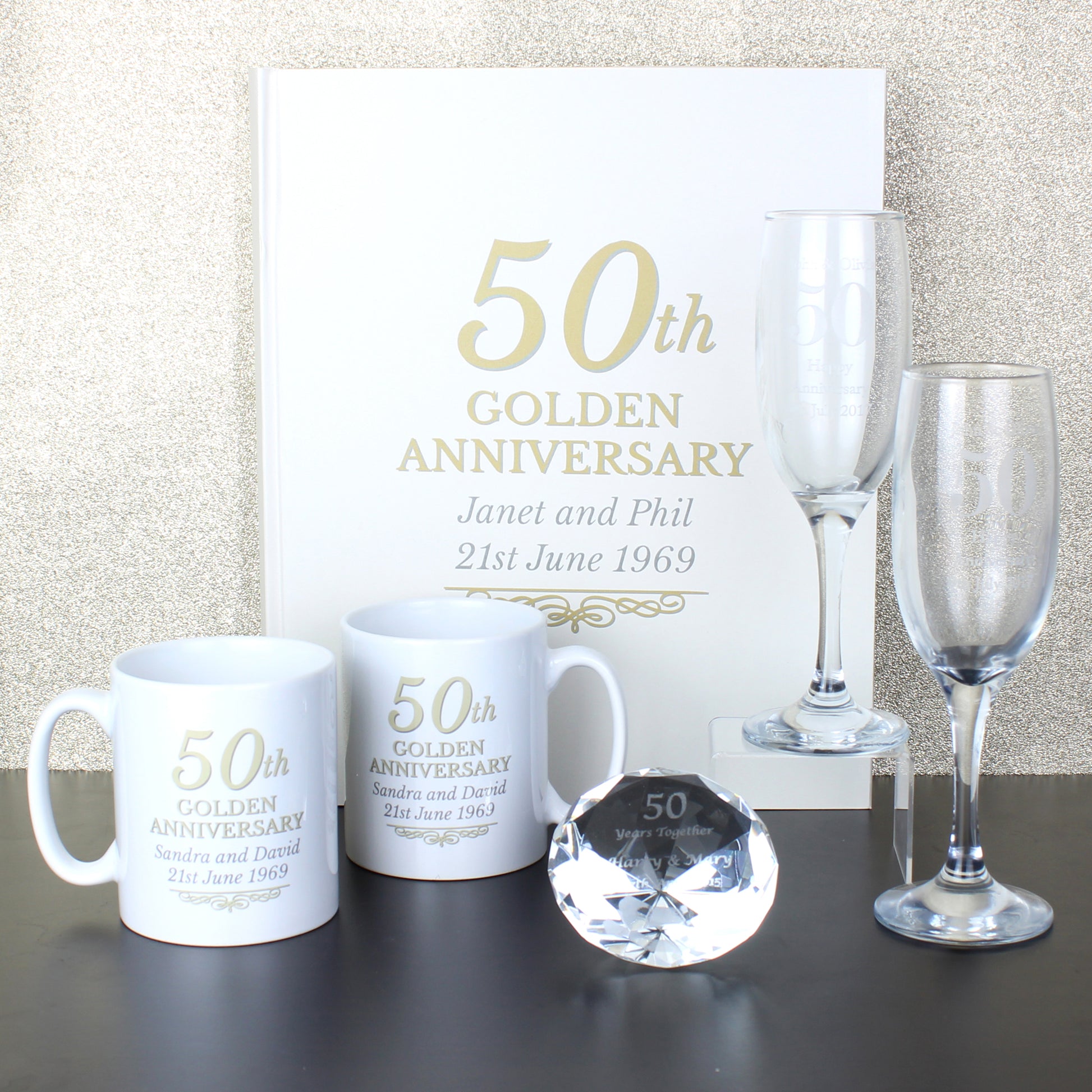 Personalised 50th Golden Anniversary Traditional Photo Album