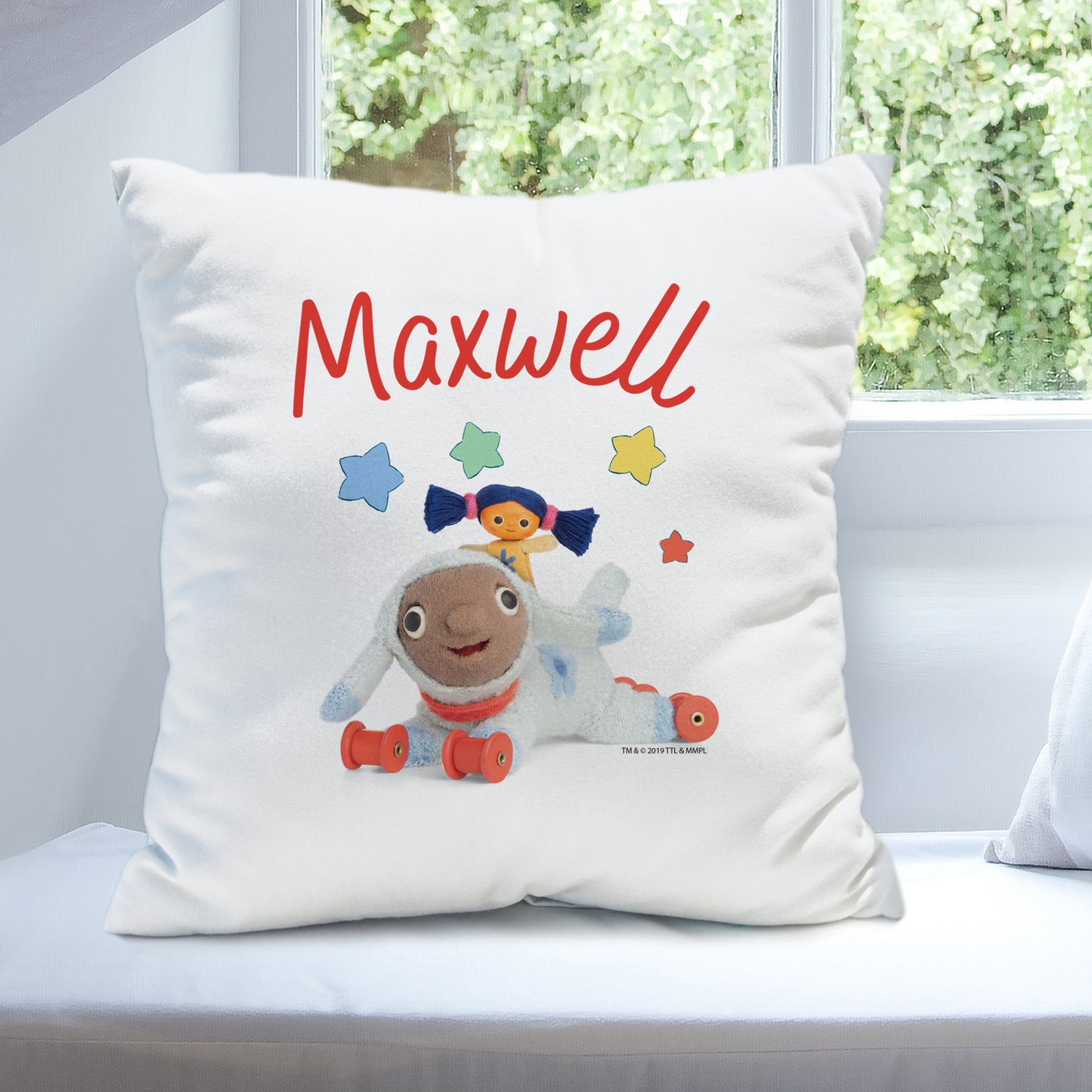 Personalised Moon and Me Little Nana & Lambkin Cushion