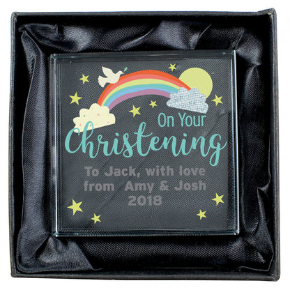 Personalised On Your Christening Large Crystal Token Keepsake | Gift