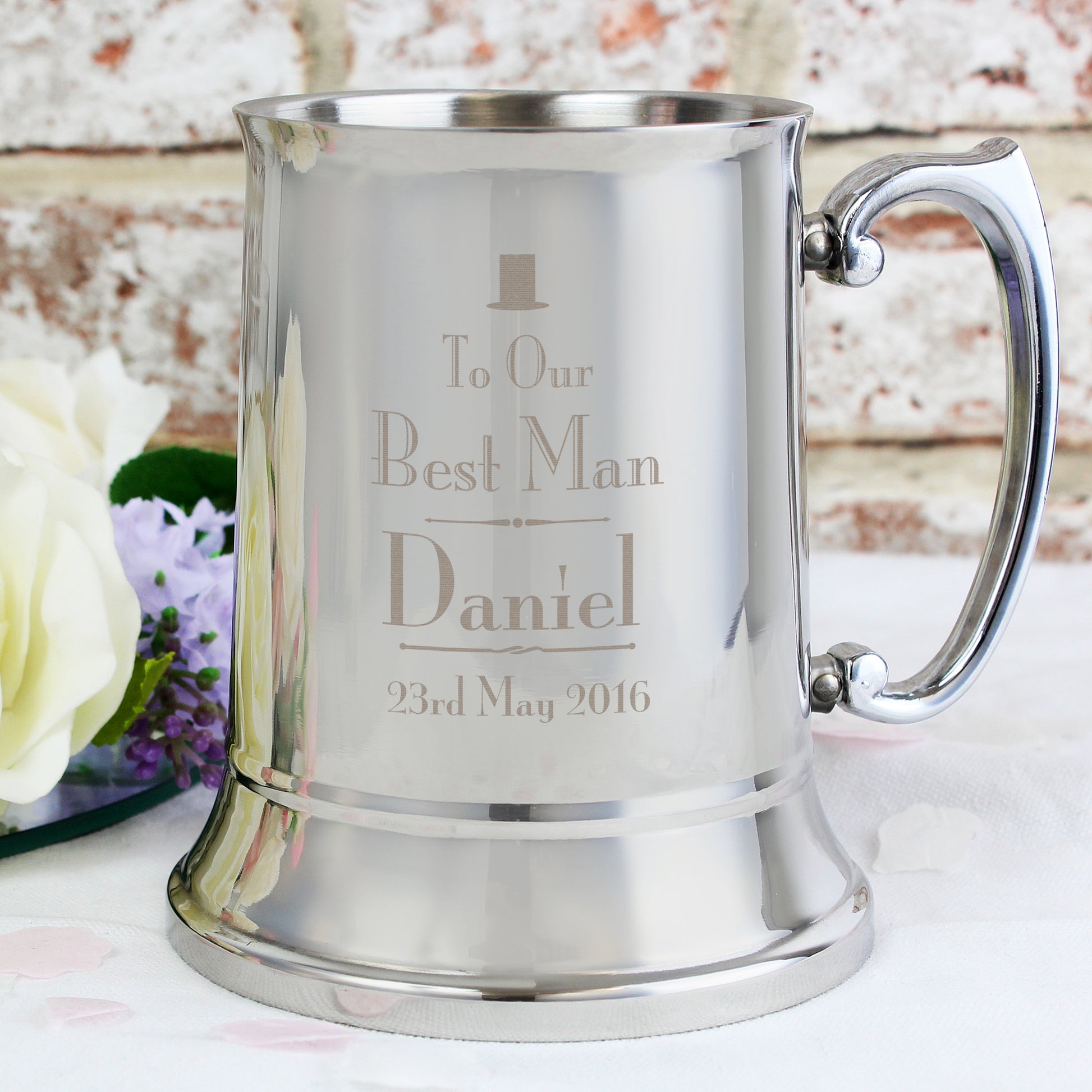 Personalised Wedding Best Man Stainless Steel Tankard