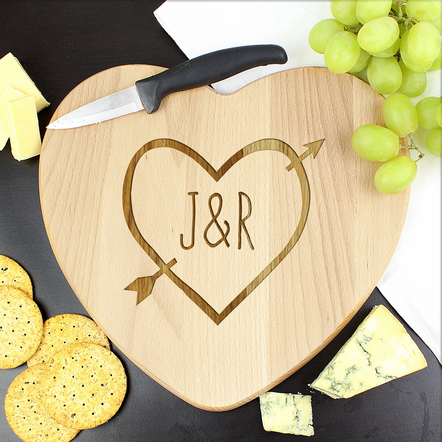 Personalised Wood Carving Heart Chopping Board