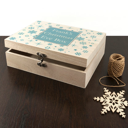 Personalised Ice Blue Snowflake Christmas Eve Box