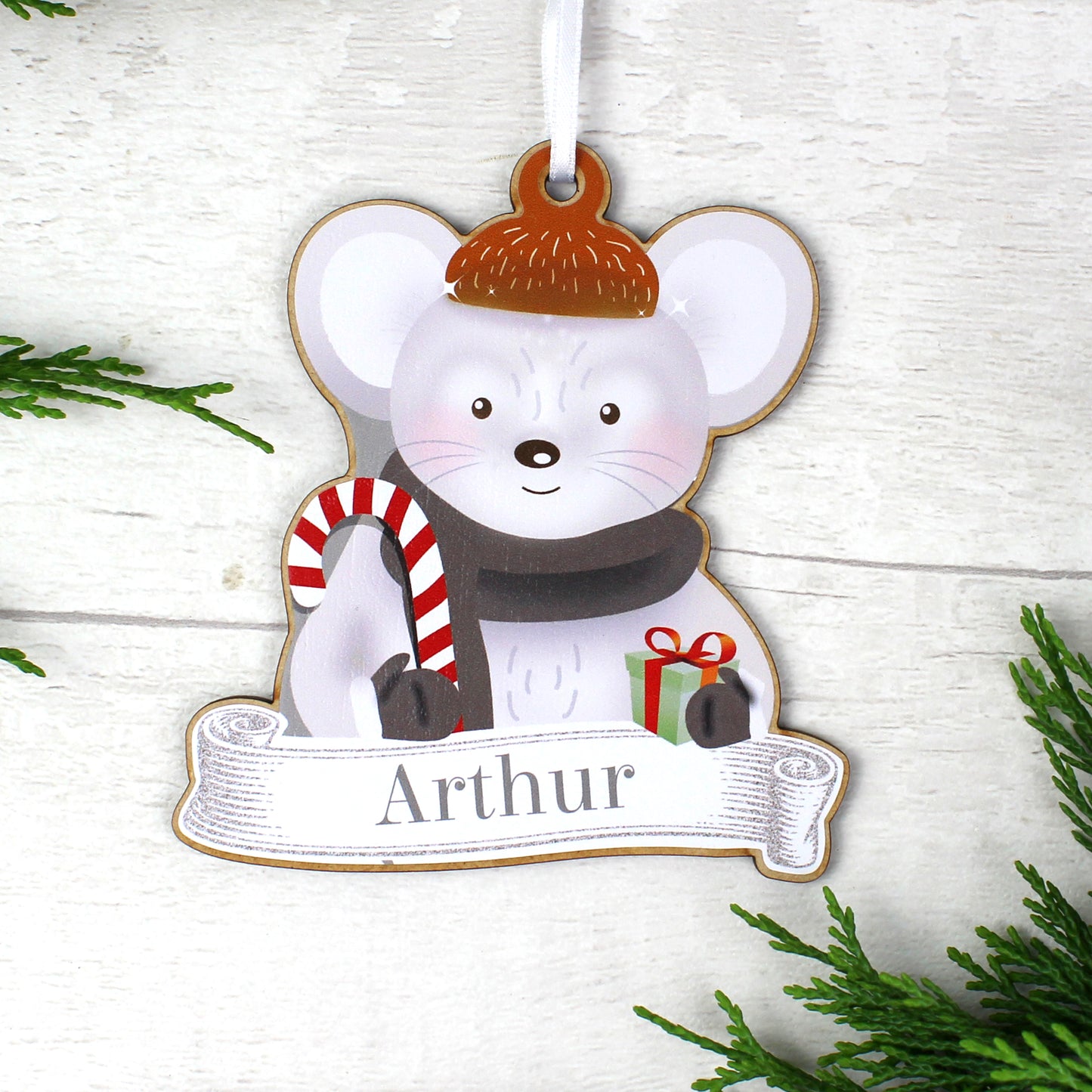 Personalised Set of Four Christmas Characters Wooden Decorations