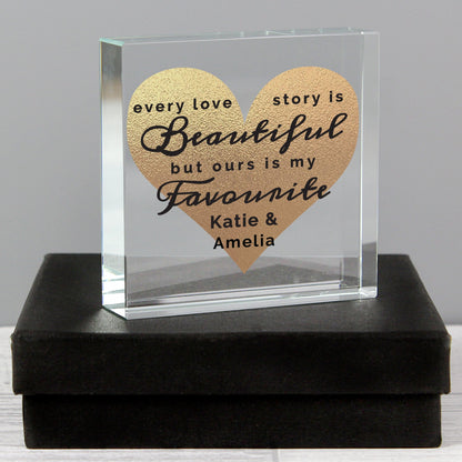 Personalised Every Love Story Is Beautiful Large Crystal Token