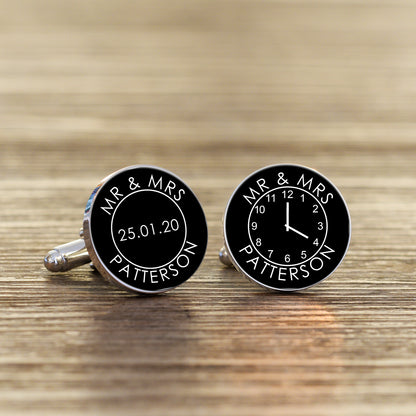 Personalised Mr & Mrs Wedding Cufflinks