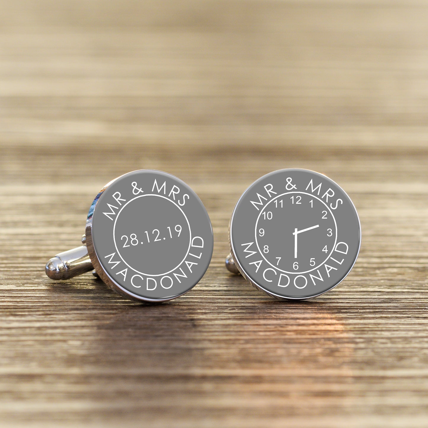 Personalised Mr & Mrs Wedding Cufflinks