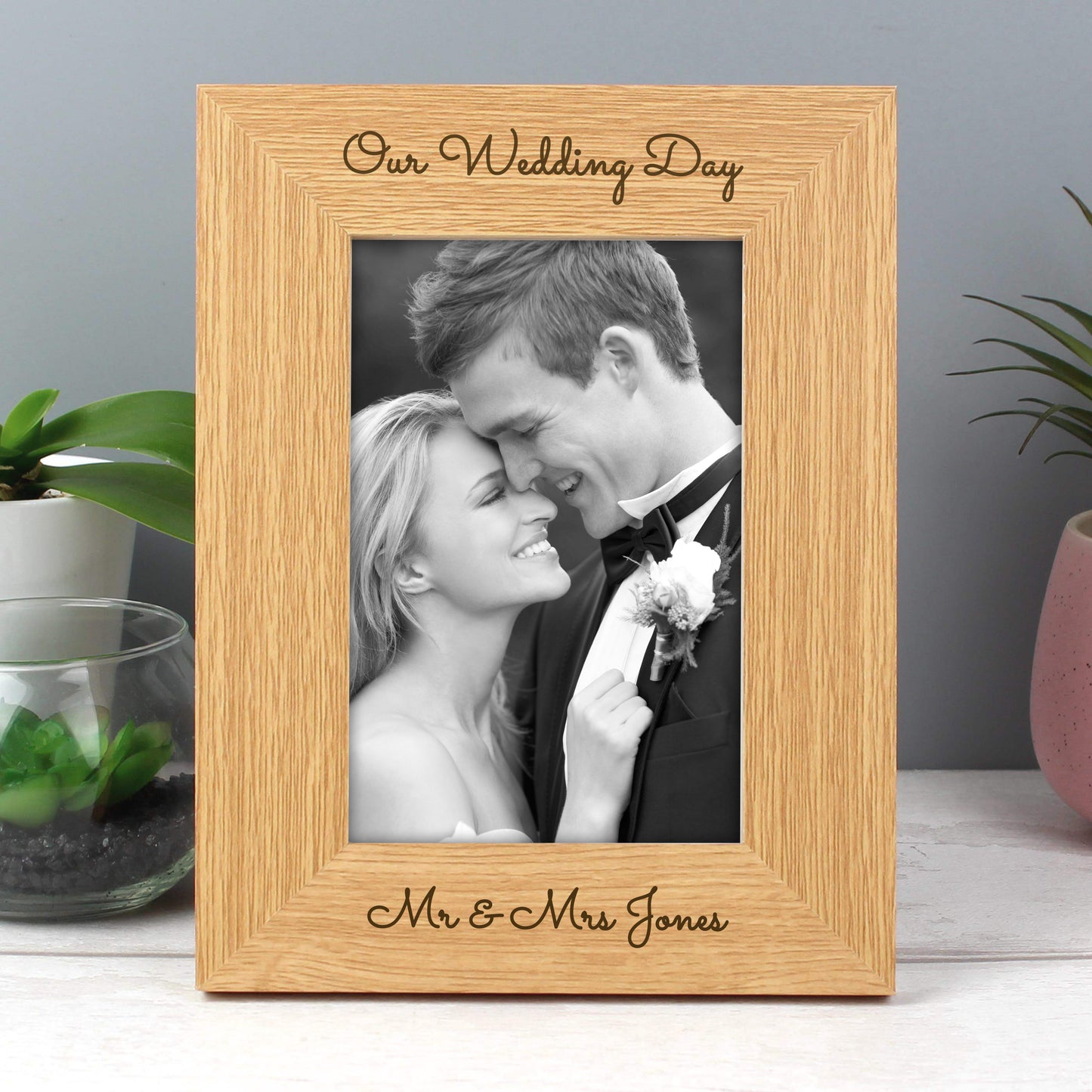 Personalised Free Text 4x6 Wooden Photo Frame