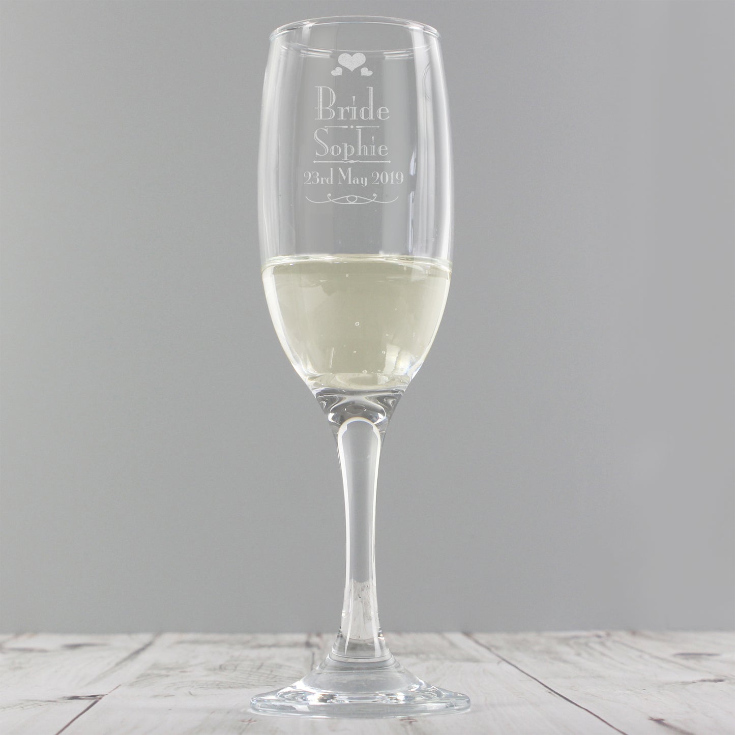 Personalised Wedding Bride Glass Flute