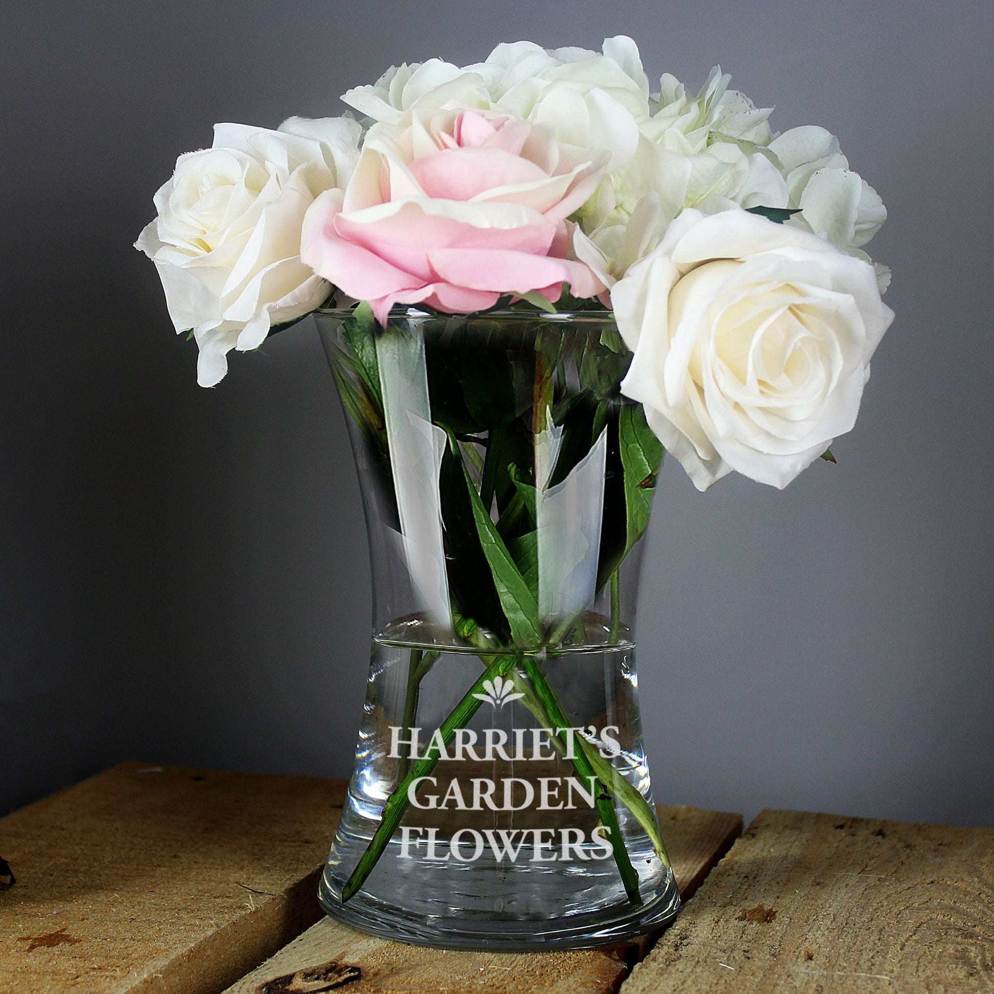 Personalised Bold Font Glass Vase