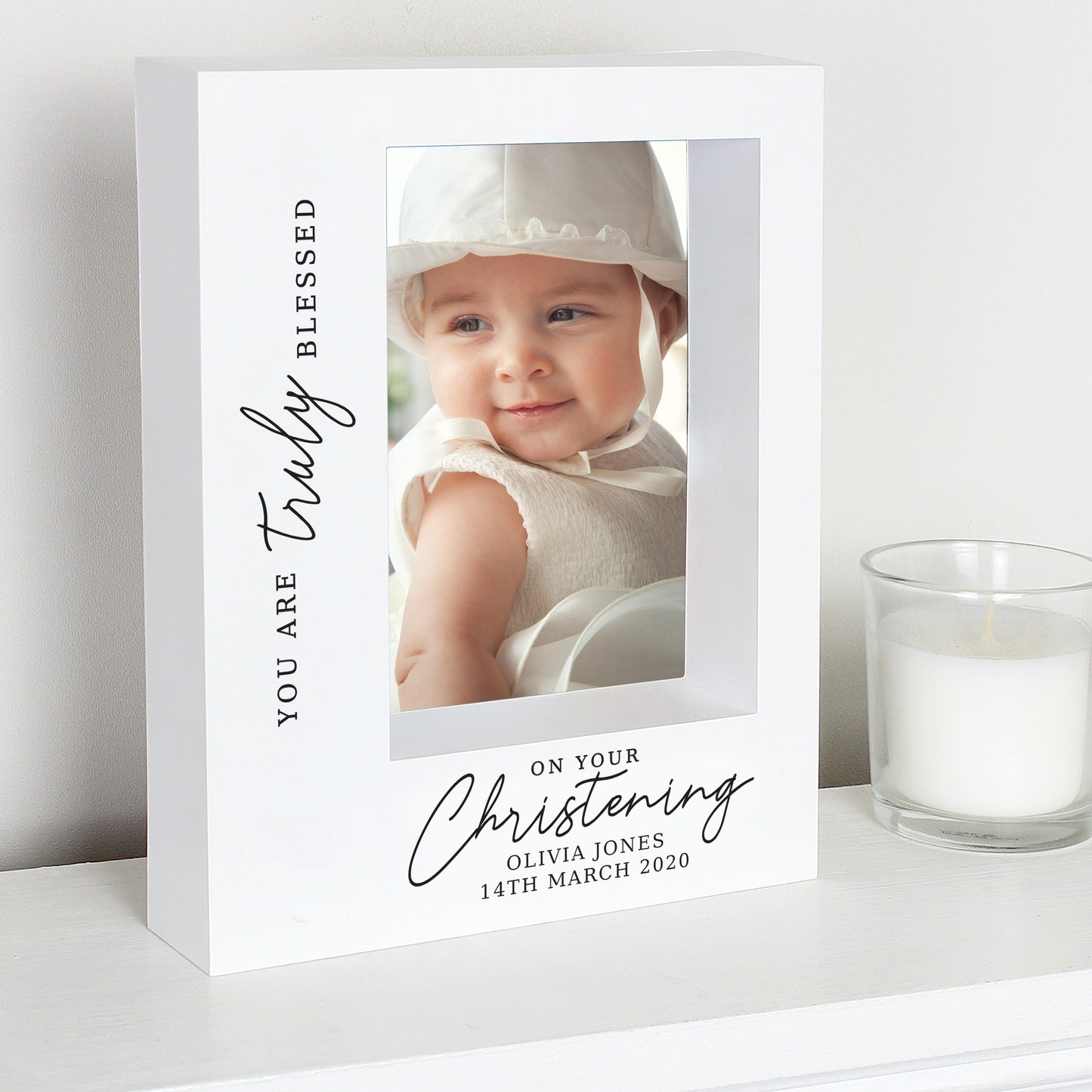 Personalised Christening Box Photo Frame 5x7