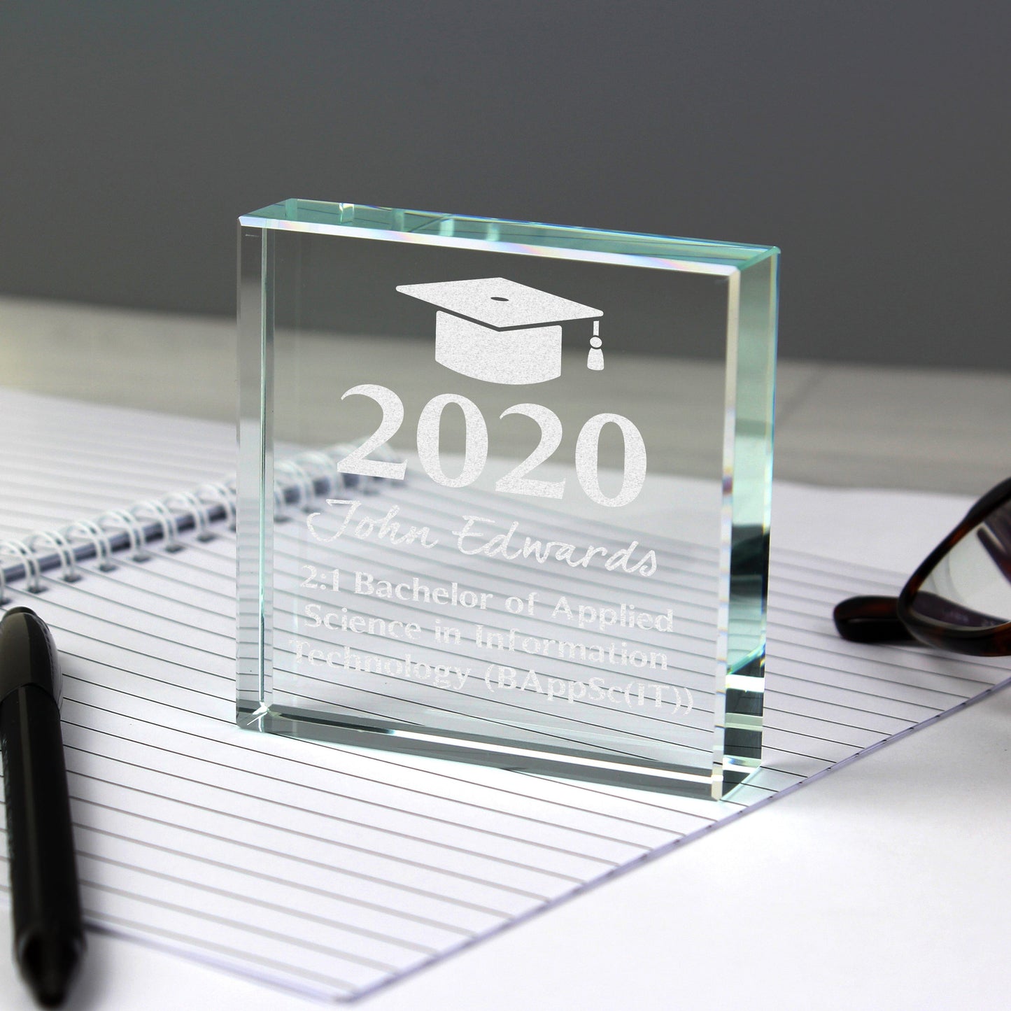 Personalised Graduation Large Crystal Token