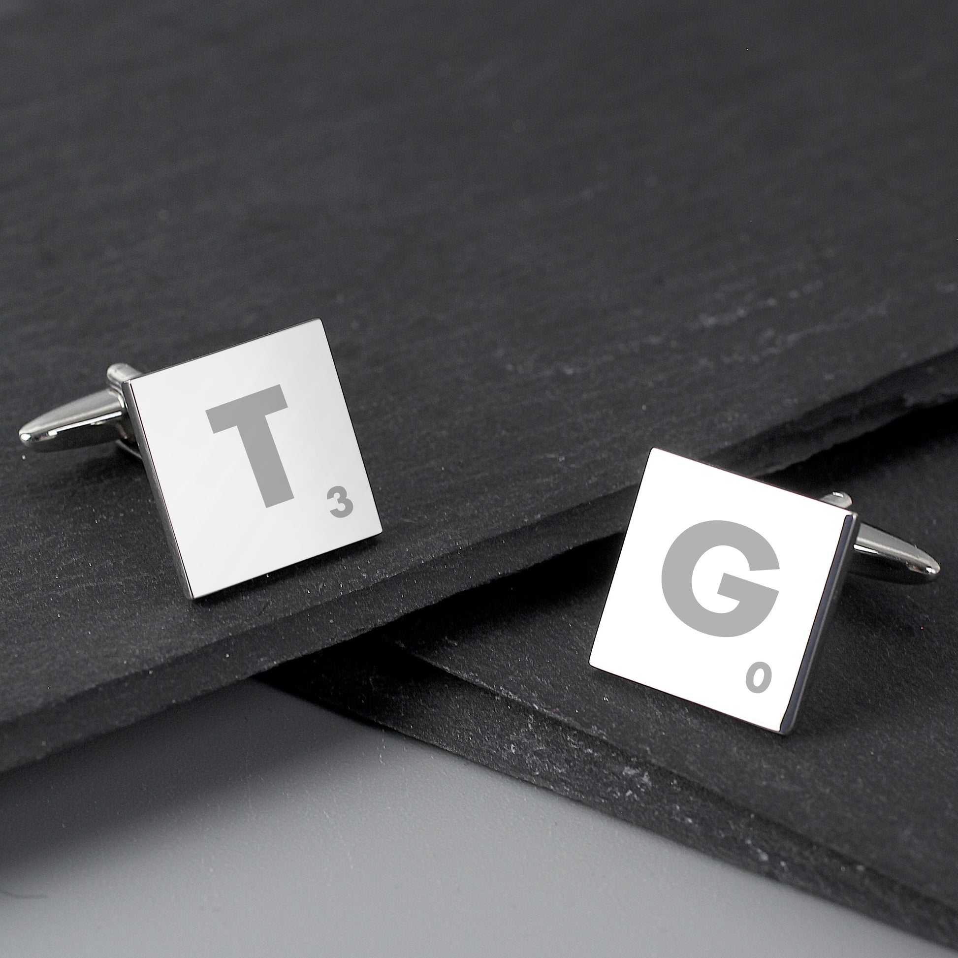 Personalised Initials and Age Square Cufflinks