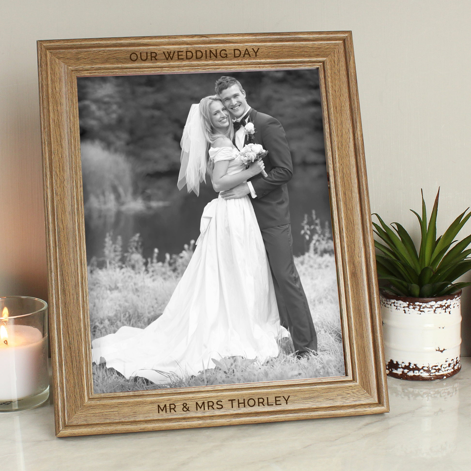 Personalised Any Message 8x10 Wooden Photo Frame