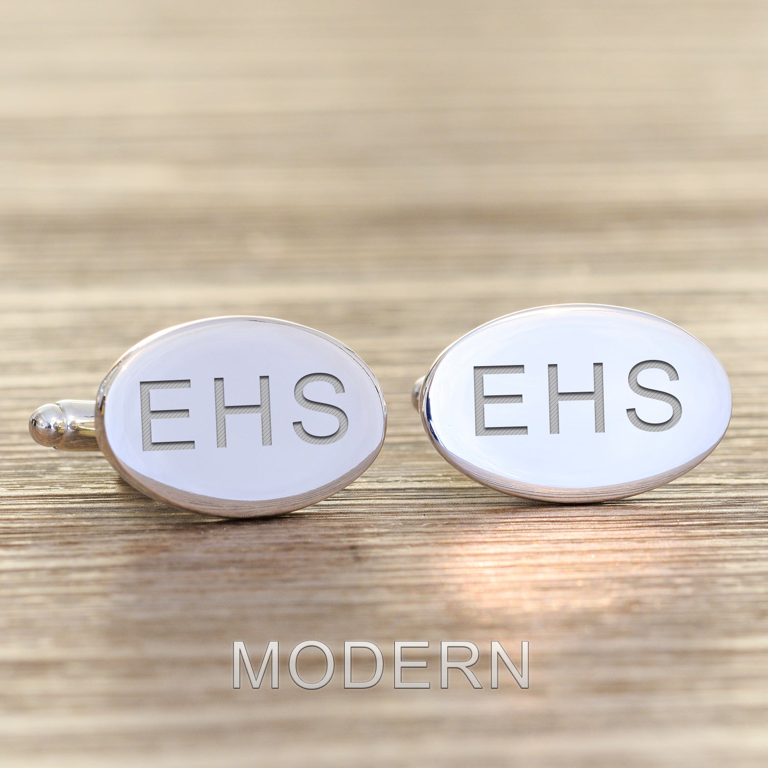 Personalised Initials Oval Cufflinks