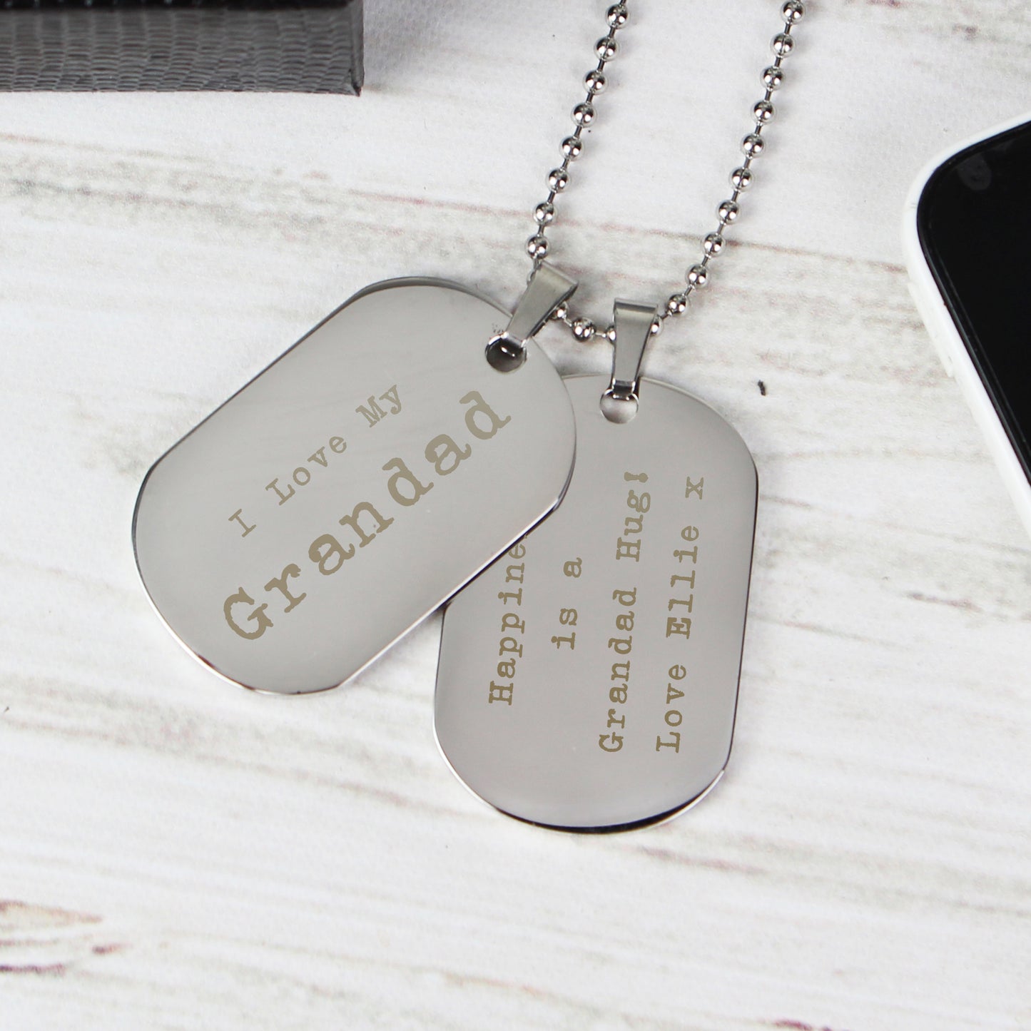 Personalised Free Text Steel Double Dog Tag Necklace | Gifts For Him