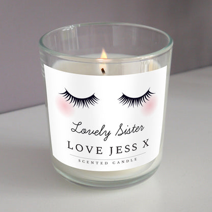 Personalised Eyelashes Scented Jar Candle