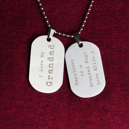 Personalised Free Text Steel Double Dog Tag Necklace | Gifts For Him