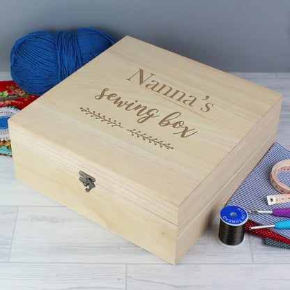 Personalised Floral Large Wooden Keepsake Box