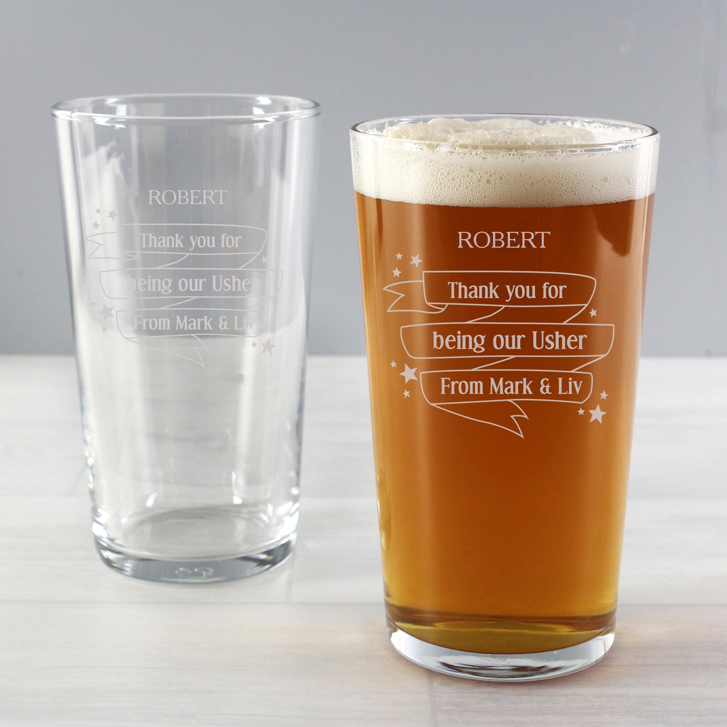 Personalised Shining Star Pint Glass - PCS Cufflinks & Gifts