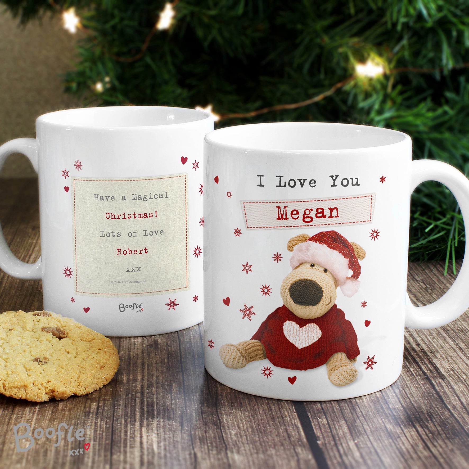 Personalised Boofle Christmas Love Mug