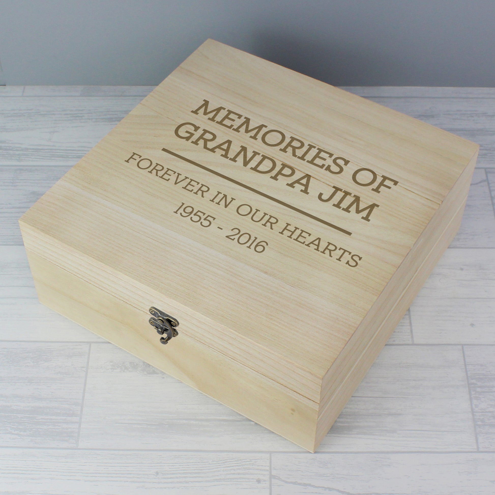 Personalised Any Message Large Wooden Keepsake Box