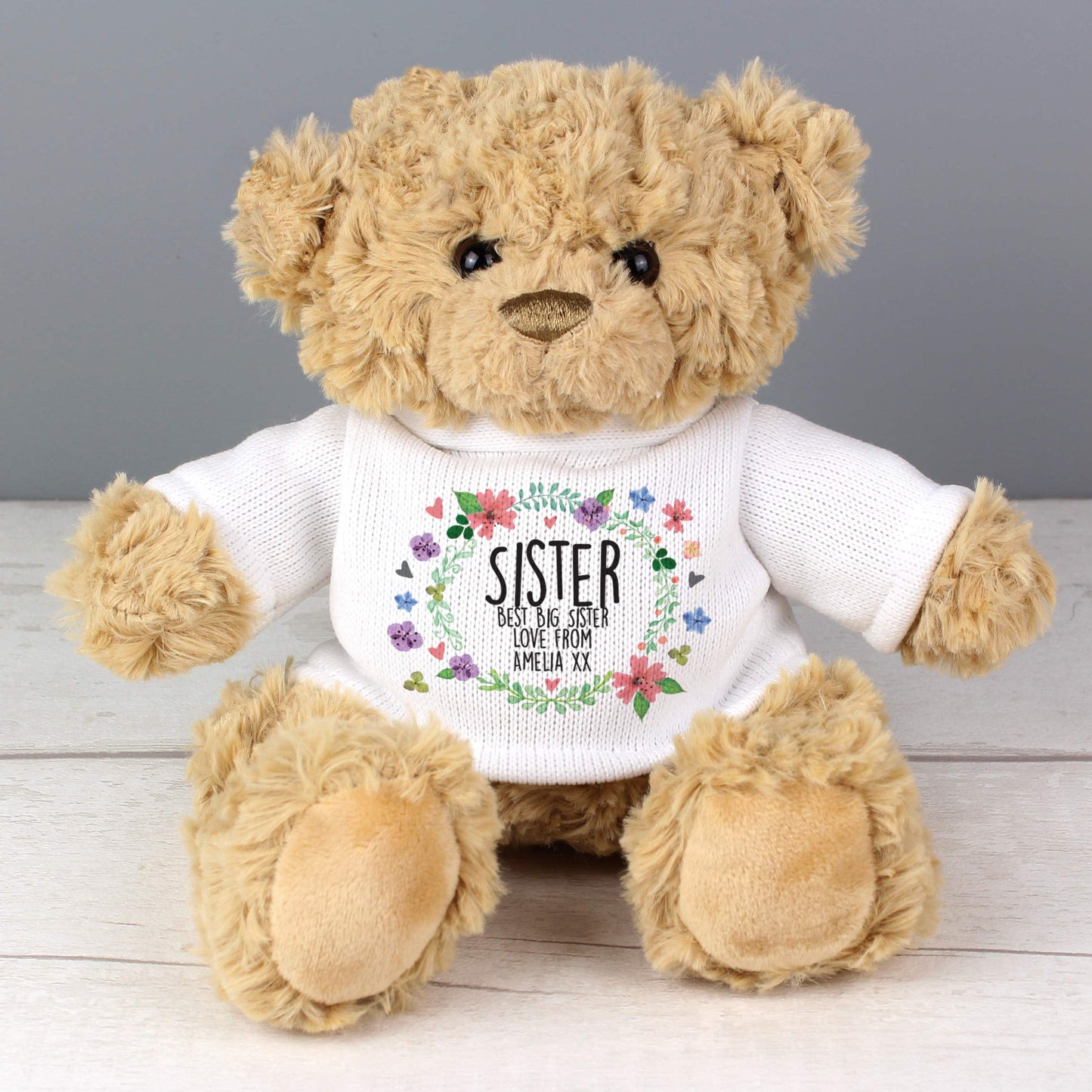 Personalised Floral Teddy Bear