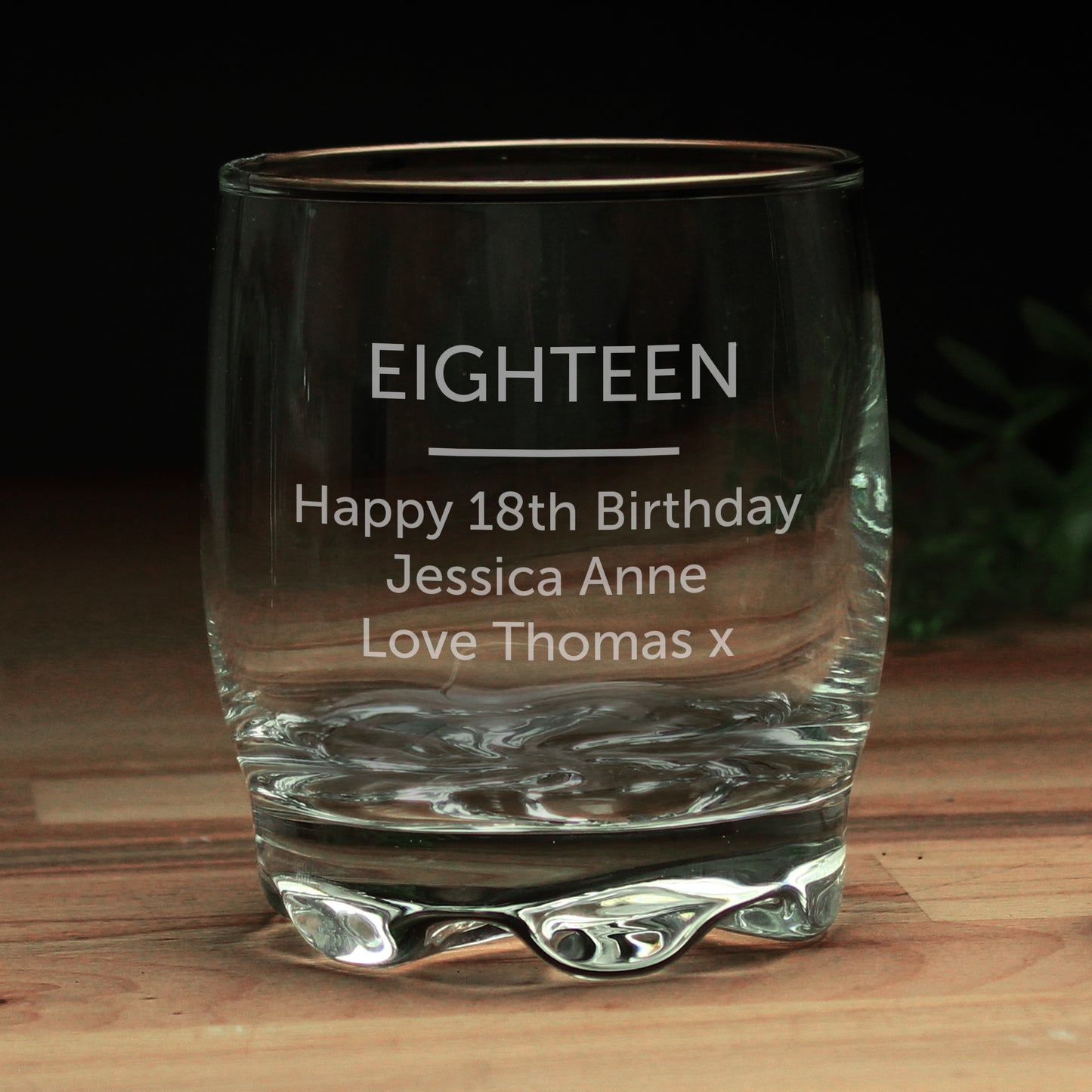 Personalised Free Text Whisky Tumbler Glass