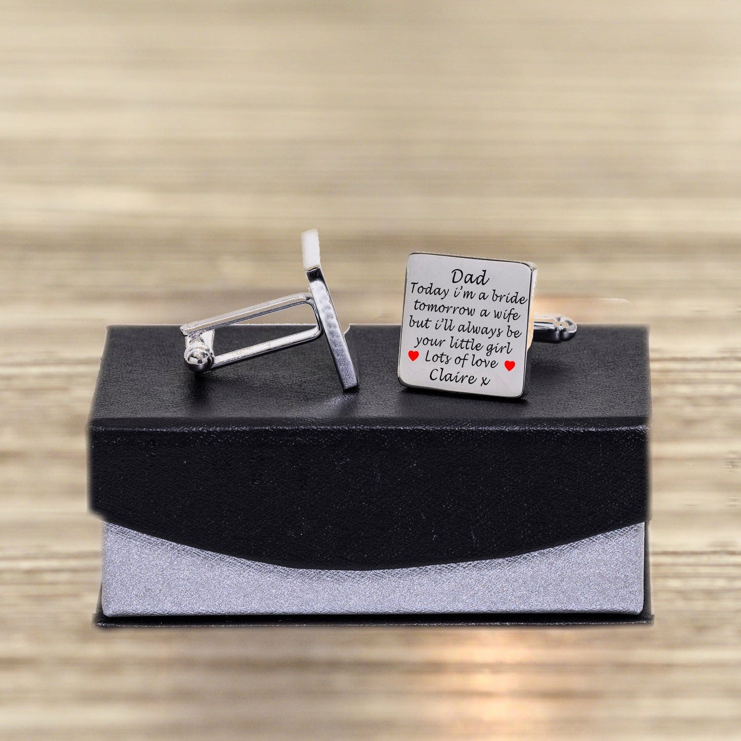 Personalised Dad Today A bride But I'll Always Be Your Little Girl Cufflinks