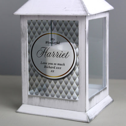 Personalised Opulent White Lantern