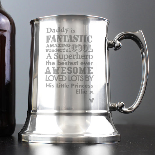 Personalised He is... Stainless Steel Tankard