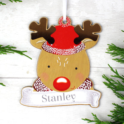 Personalised Set of Four Christmas Characters Wooden Decorations