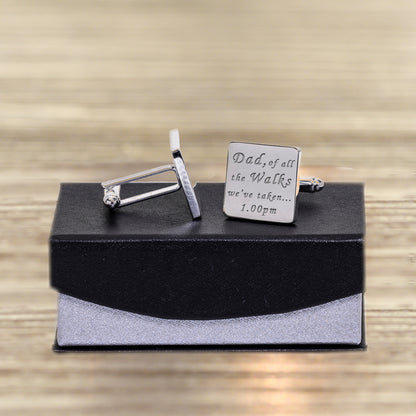 Engraved Dad Of All The Walks We've Taken Cufflinks