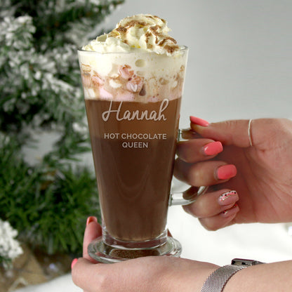 Personalised Heart Latte & Hot Chocolate Glass