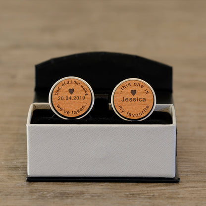 Engraved Dad Of All The Walks We’ve Taken Cufflinks