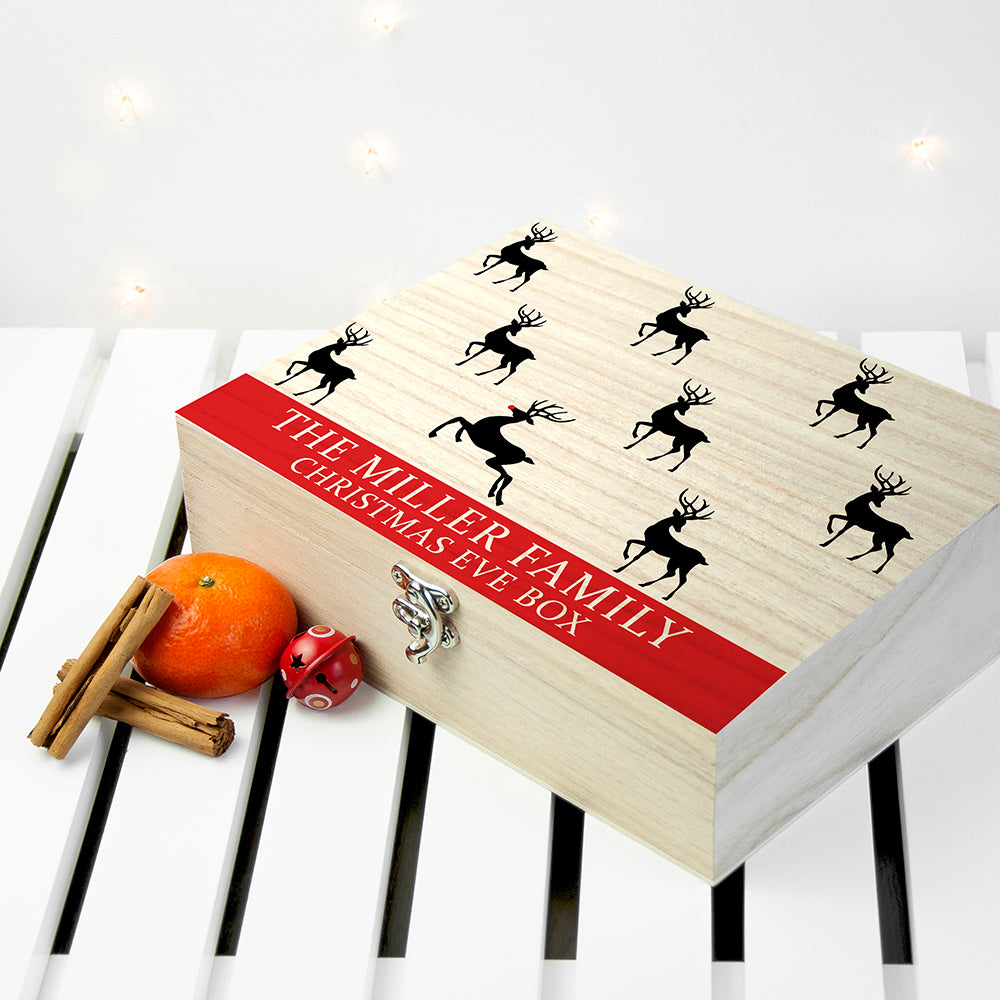 Personalised Reindeer Family Christmas Eve Box