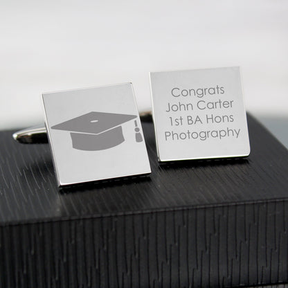 Personalised Graduation Square Cufflinks