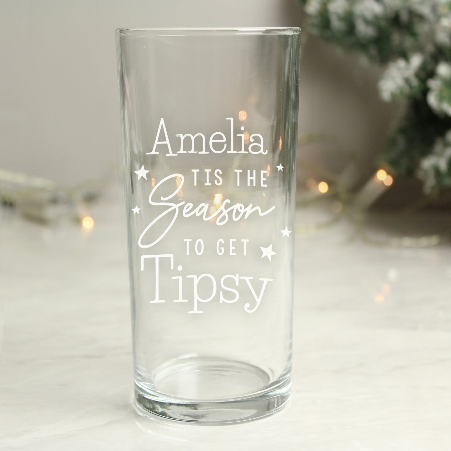 Personalised Tis The Season To Get Tipsy Christmas Hi Ball Glass