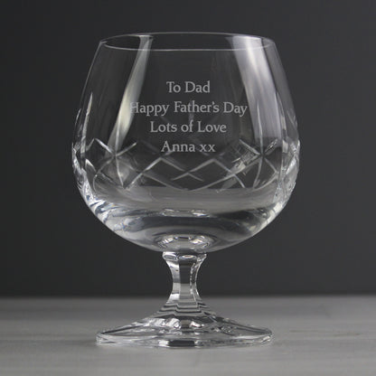 Personalised Cut Crystal Small Brandy Glass