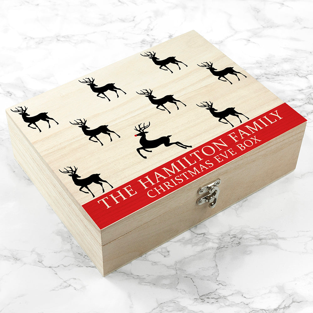 Personalised Reindeer Family Christmas Eve Box