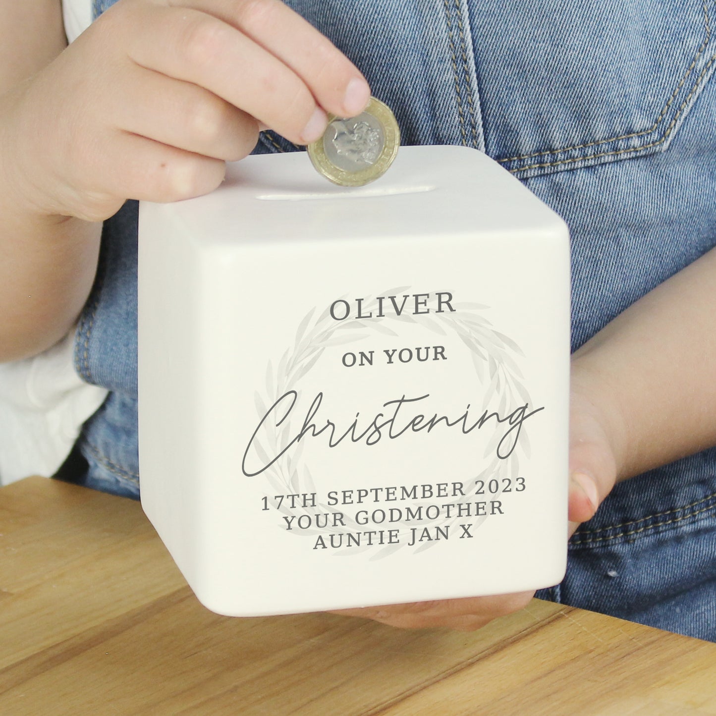 Personalised Christening Money Box - Ceramic