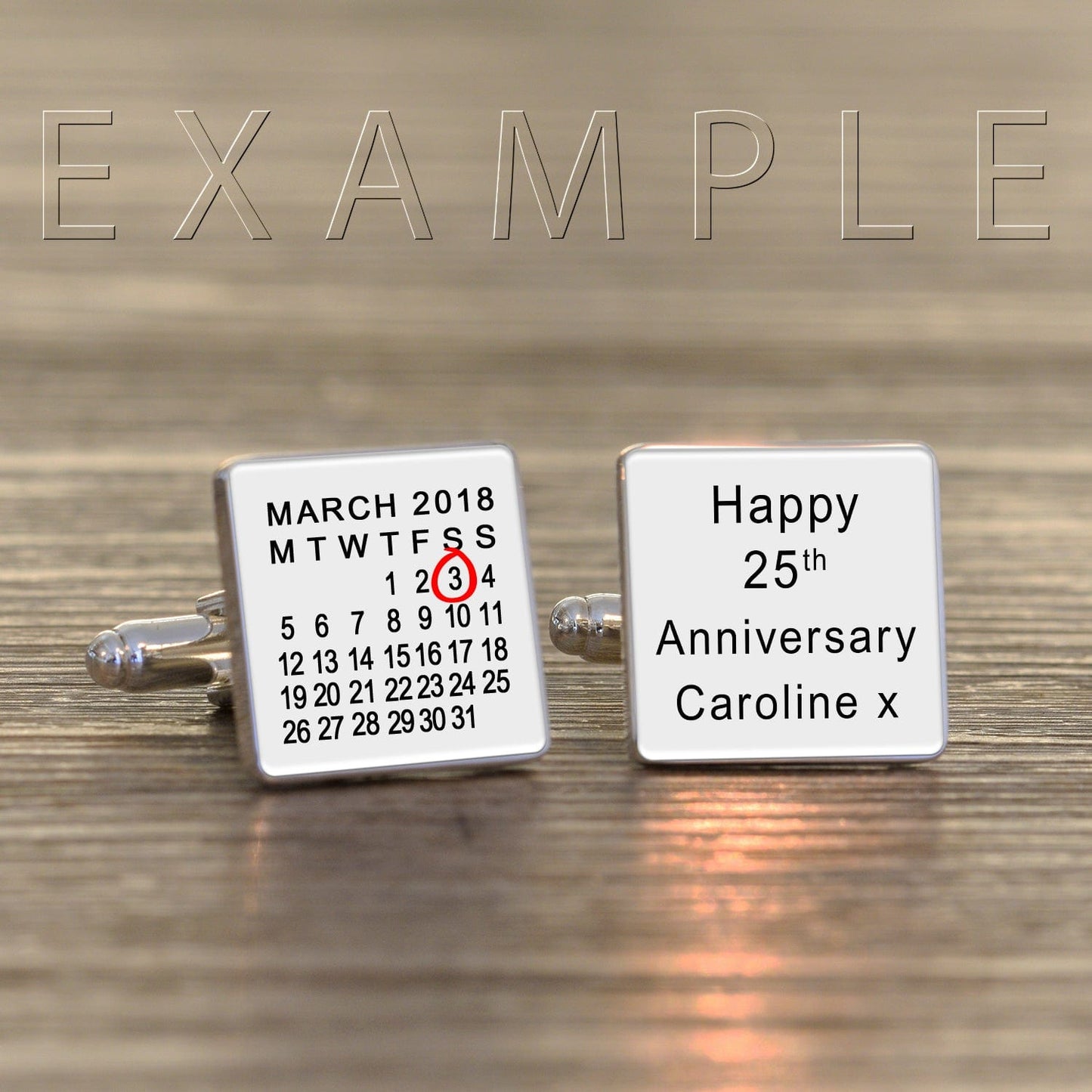 Personalised Date & Message Cufflinks