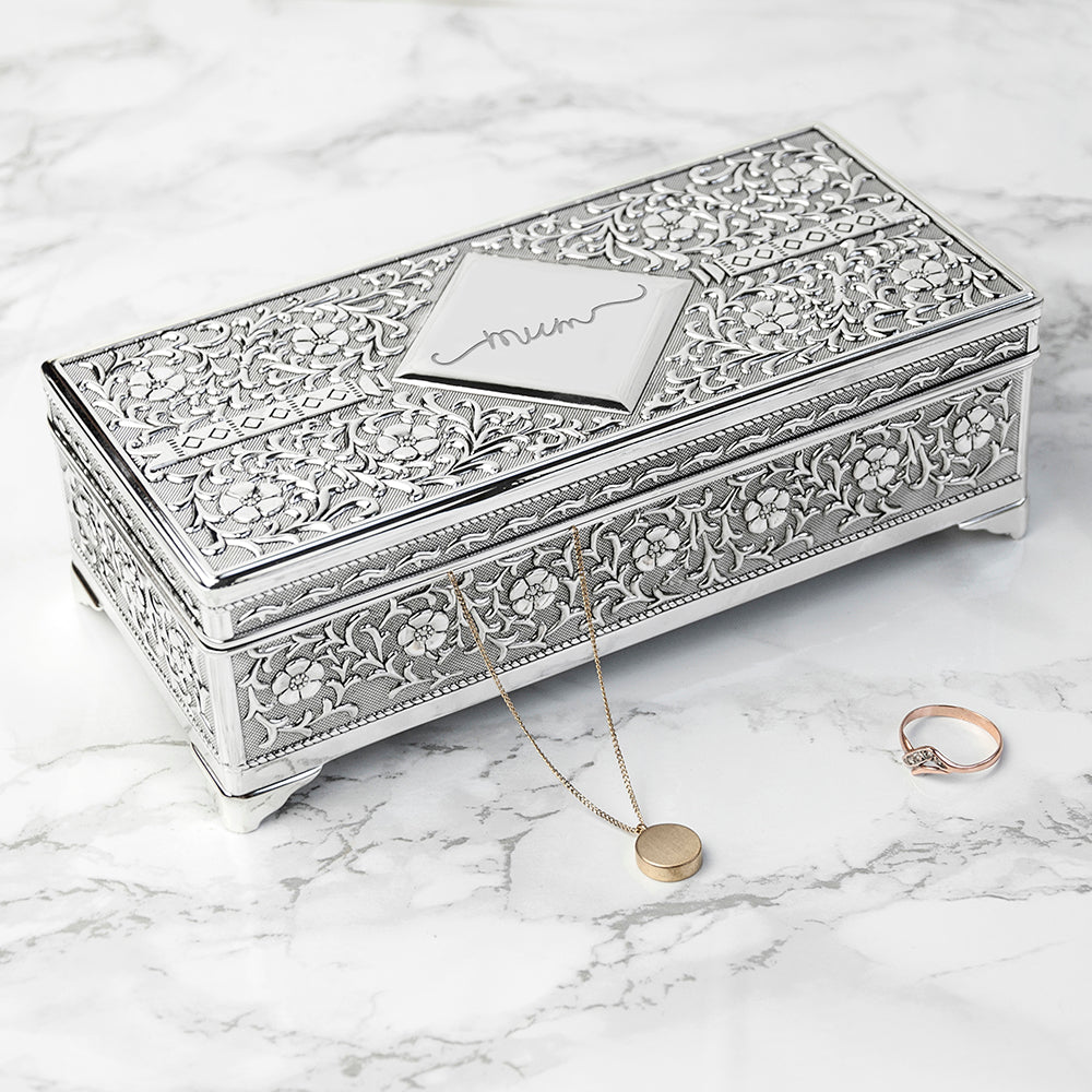 Personalised Silver Trinket Box