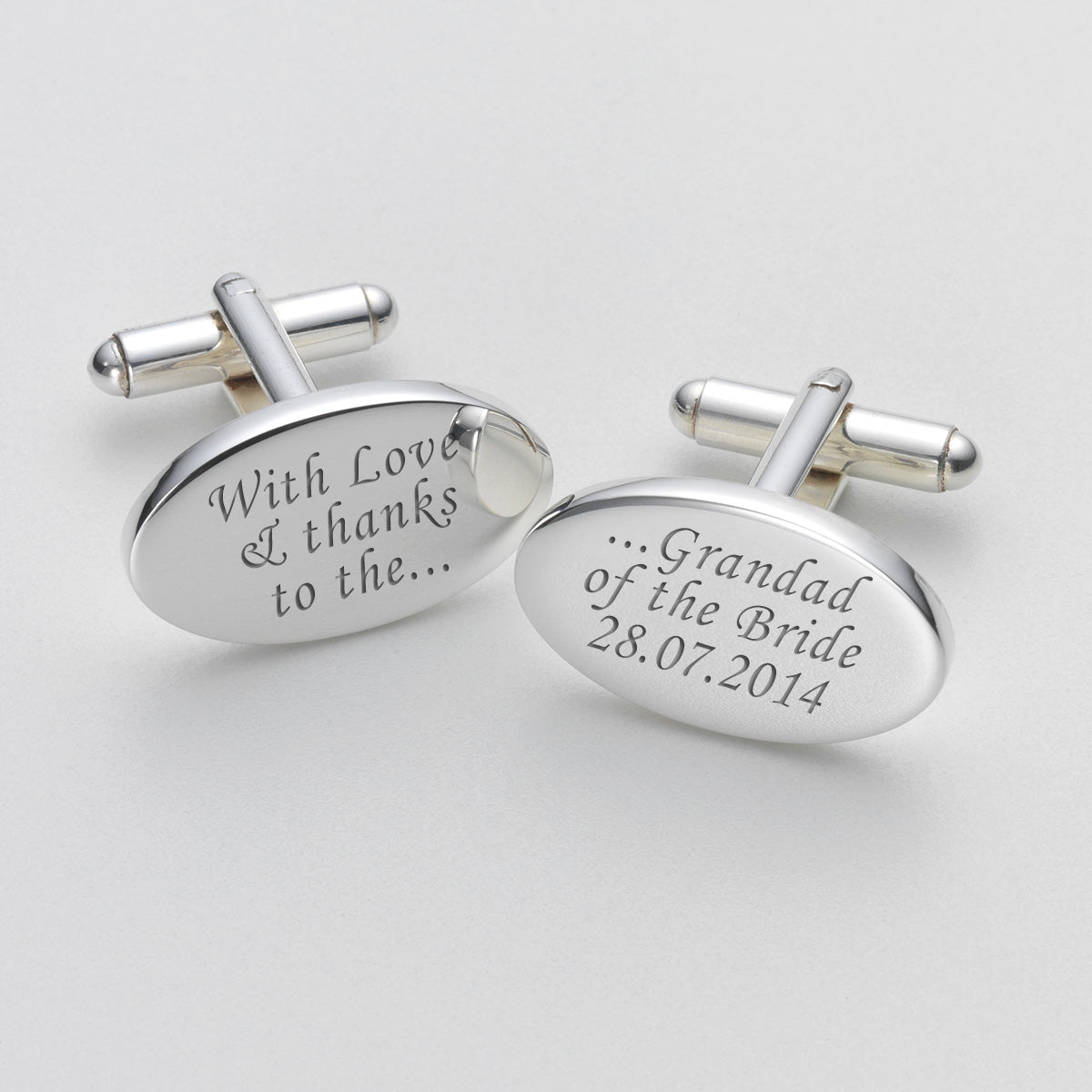 Personalised Love & Thanks Grandad of the Bride Cufflinks