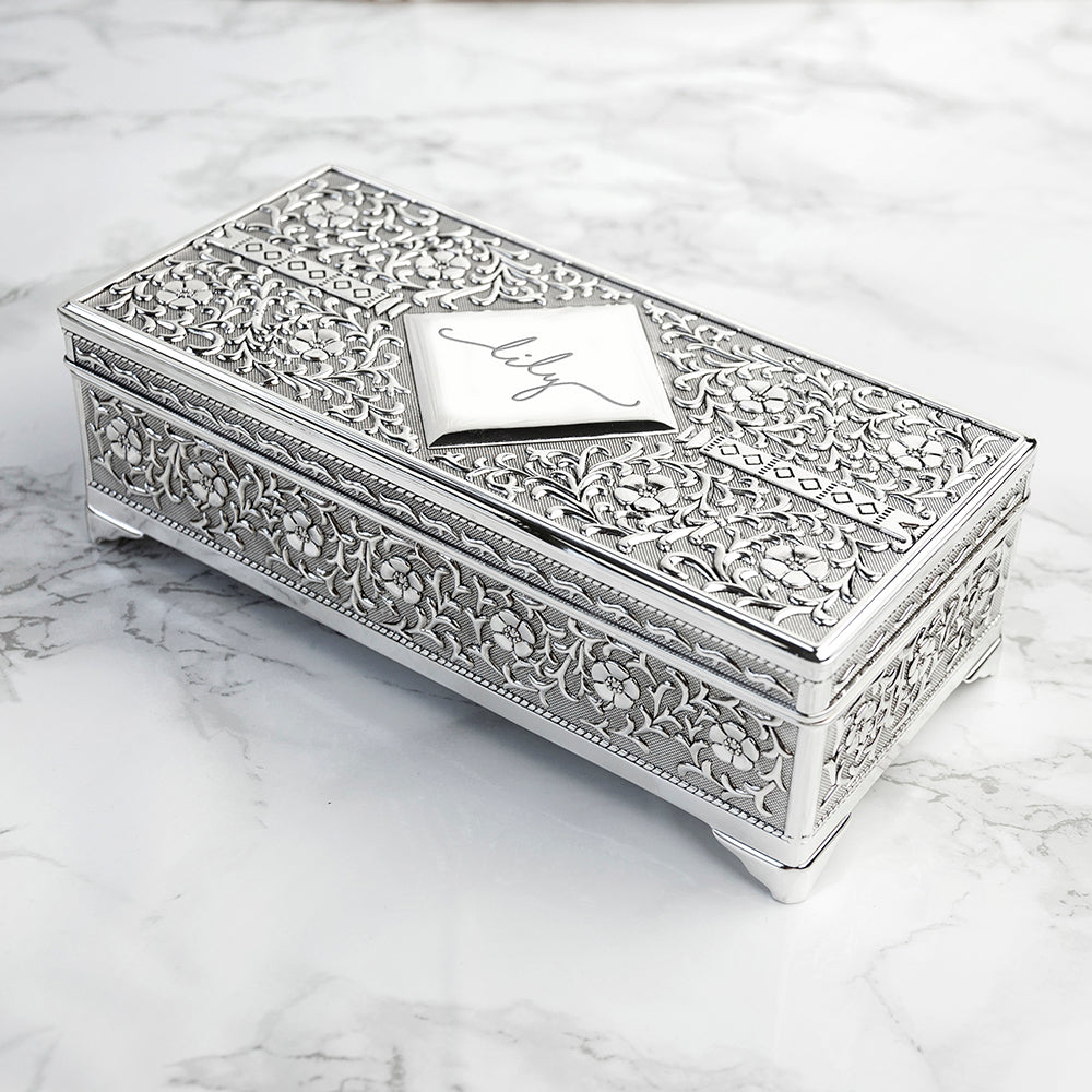 Personalised Silver Trinket Box