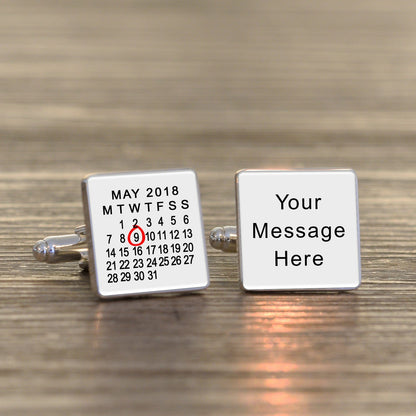 Personalised Date & Message Cufflinks