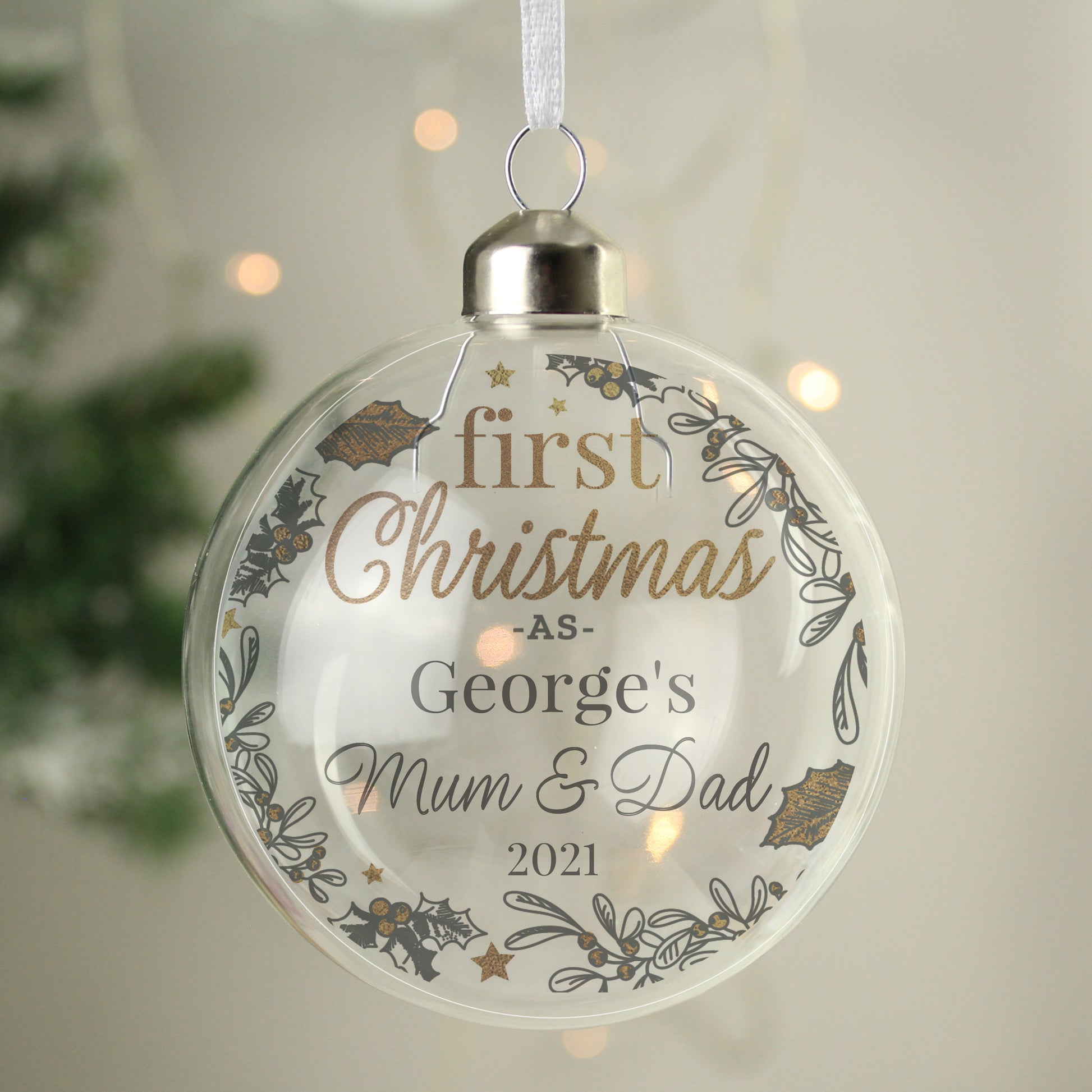 Personalised First Christmas As... Glass Bauble