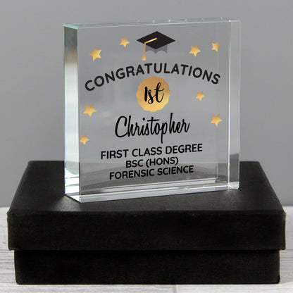 Personalised Congratulations Graduation Large Crystal Token